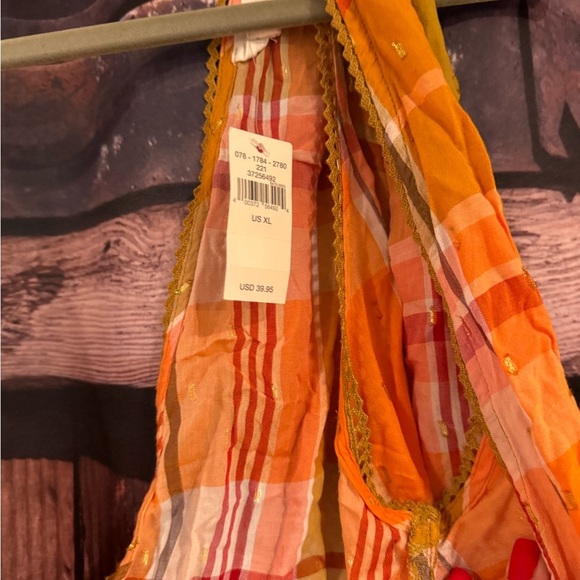 American Eagle Outfitters Tops - Plaid Orange and Yellow Women's Top